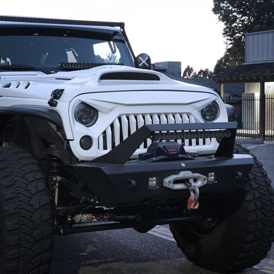 usa only iguana series front bumper w/ winch plate for 07-18 jeep wrangler