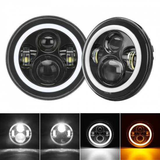 7 inch 80w jeep halo headlights with drl for 1997-later jeep wrangler