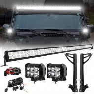 52" light bar & 2 pods work lights & all brackets for 2007-2018 jeep wrangler jk	