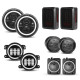 jeep jk 7" halo headlights, 4" halo fog lamps, front turn signals, fender turn signals & tail lights