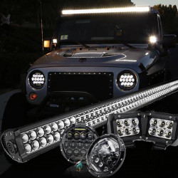 jeep jk - all in package 52'' light bar & led cree headlights & 2 pods and all bracket