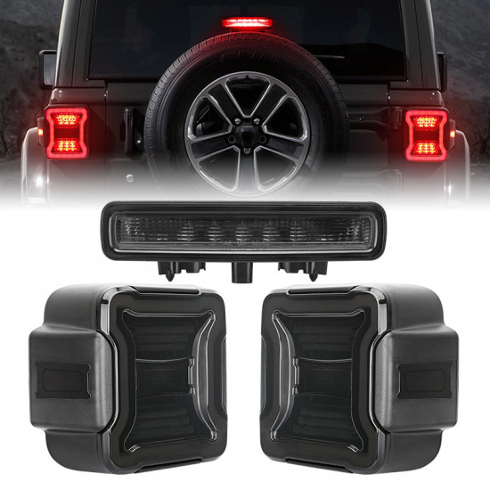 jl mega bundle - 9 inch led halo headlights with turn signals, fogs, tail lights, brake lights for jeep wrangler jl