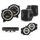 jl mega bundle - 9 inch led rgb halo headlights, rgb fogs, tail lights, brake lights for jeep wrangler jl