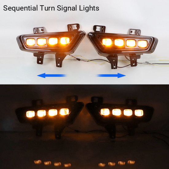 led fog lights with drl & sequential turn signal lights for 2022-2023 ford f150 raptor