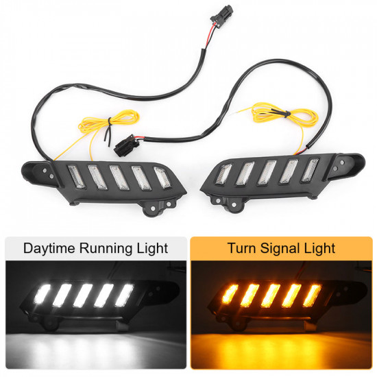 front led side marker headlight daytime running lights with sequential turn signals for 2016-later toyota tacoma