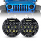 honey comb 7" 75w cree led headlight drl hi/lo beam for 1997-later jeep wrangler