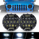 honey comb 7" 75w cree led headlight drl hi/lo beam for 1997-later jeep wrangler