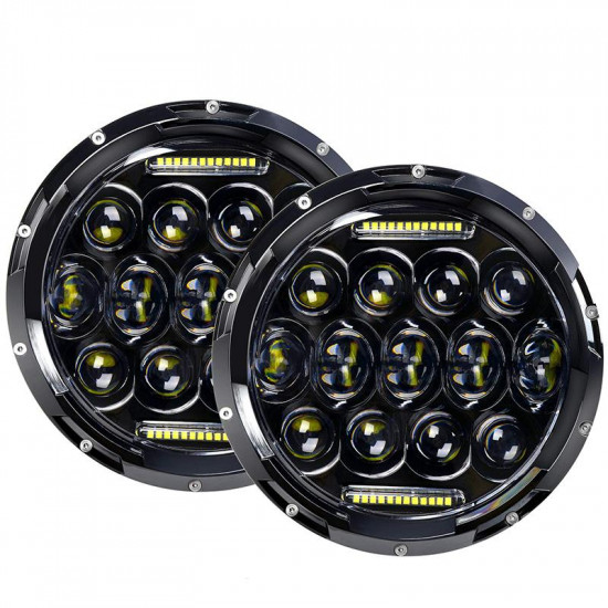 honey comb 7" 75w cree led headlight drl hi/lo beam for 1997-later jeep wrangler