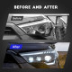 led headlights projector w/start up animation & sequential turn signal for 2010-2024 toyota 4runner