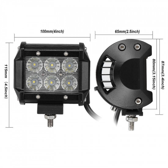 led work lights with mount bracket for 2016-later toyota tacoma