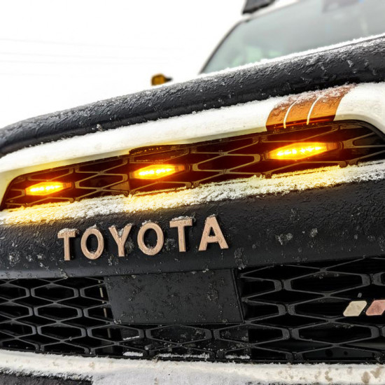 matte black front grill & led 4Runner raptor lights combo for 2014-later toyota 4runner