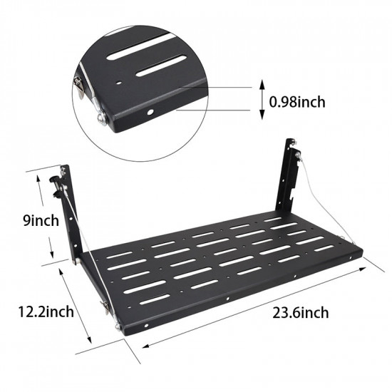 multi-purpose black steel tailgate table for jeep wrangler jk 2007-2018