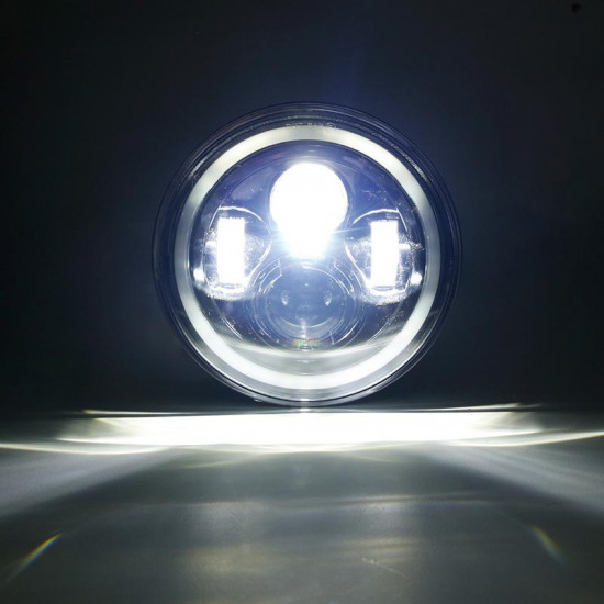 7" led headlights with rgb halo angel eye app or remote control for 1997-later jeep wrangler