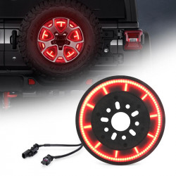 smoked 14" cyclone series 3rd spare tire led brake light for 2018-later jeep wrangler jl	