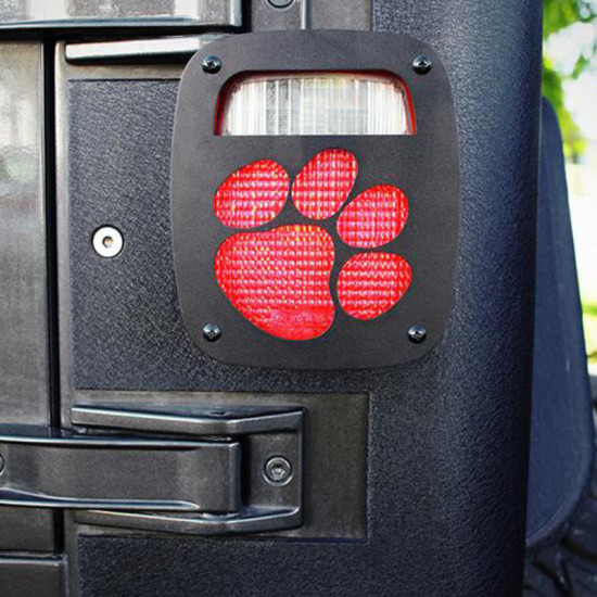 paw print black rear taillight cover for 1985 - 2006 jeep wrangler yj tj