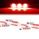 red 8 led rock light pods truck bed lighting kit w/ switch