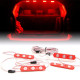 red 8 led rock light pods truck bed lighting kit w/ switch