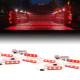 red 8 led rock light pods truck bed lighting kit w/ switch