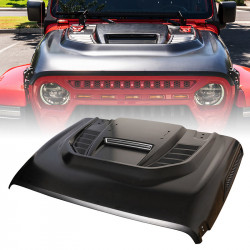 usa only red rock series hood with functional air vents for 2018+ jeep wrangler jl and gladiator jt