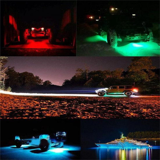 8 pcs rgb led rock lights wireless bluetooth music flashing multi color