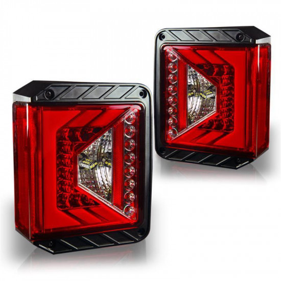 rival series led taillights with red lens for 2007 - 2018 jeep wrangler jk jku