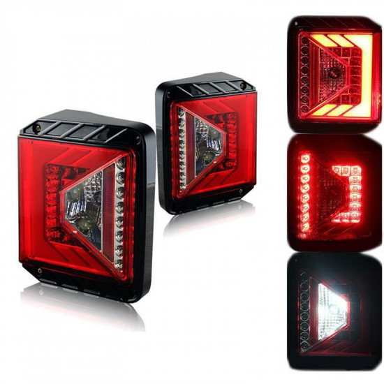 rival series led taillights with red lens for 2007 - 2018 jeep wrangler jk jku