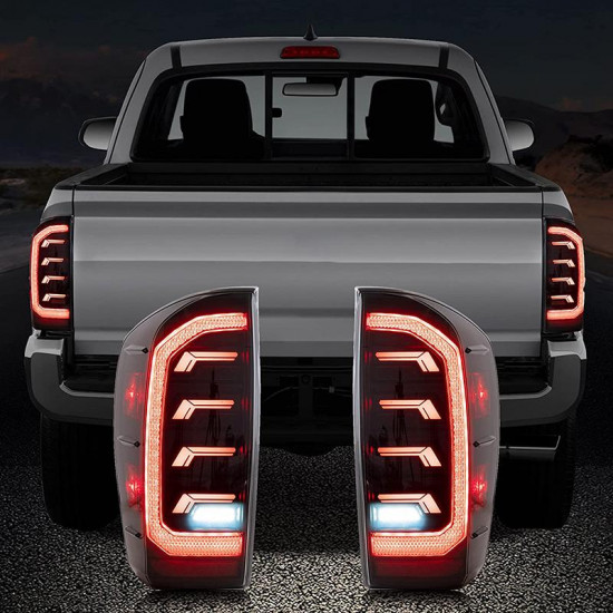 roxmad led e style smoke tail lights compatible with 2016-later toyota tacoma