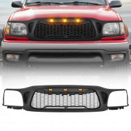 honeycomb front grill with 3 led lights for 2001-2004 toyota tacoma