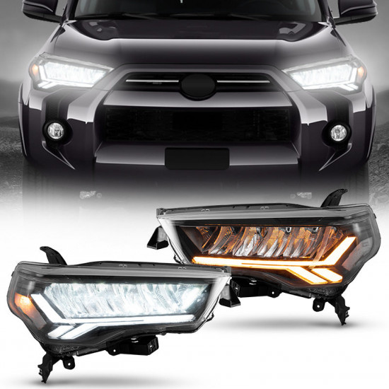 shark teeth style led headlight with dynamic drl for 2014-2023 toyota 4runner