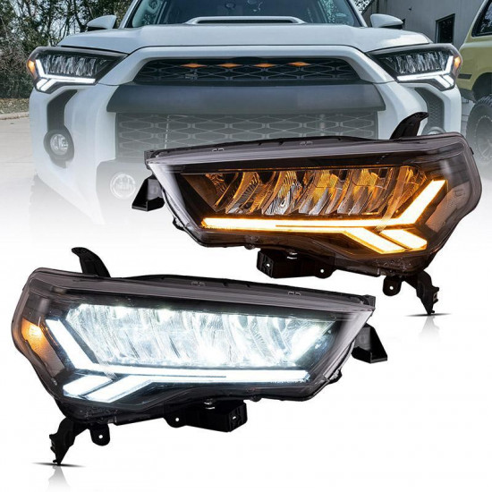 shark teeth style led headlight with dynamic drl for 2014-2023 toyota 4runner