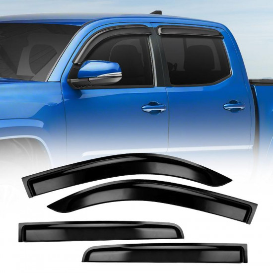 roxmad ventvisor side window deflector fit for 2016-later toyota tacoma double cab