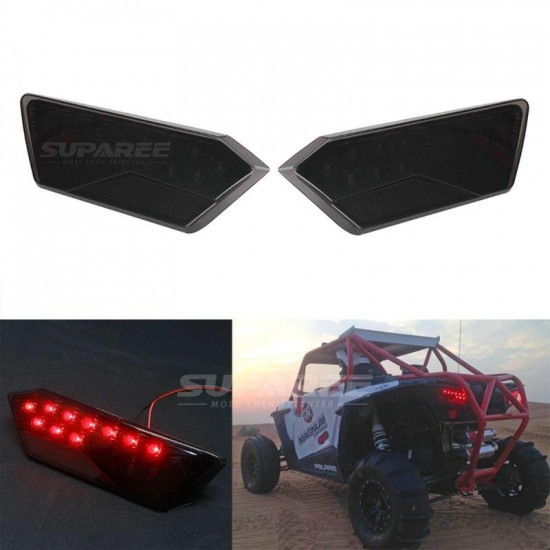 smoked red led tail lights rear break lamp for 14-15 polaris rzr 900