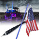 raven series 5ft led smoked whip light with u.s. flag lights pole