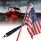 raven series 5ft led smoked whip light with u.s. flag lights pole