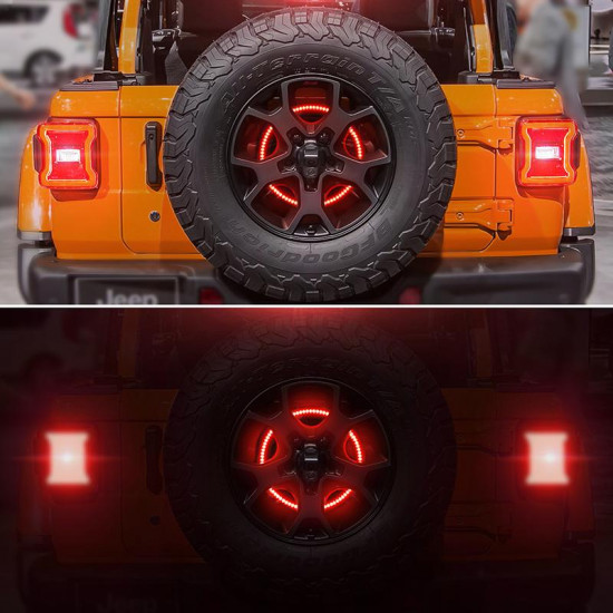 14'' spare tire 3rd third brake light for 2018-later jeep wrangler jl jlu