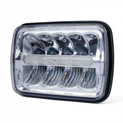 square led headlight 7x6 5x7 chrome reflector sealed beam replacement for jeep