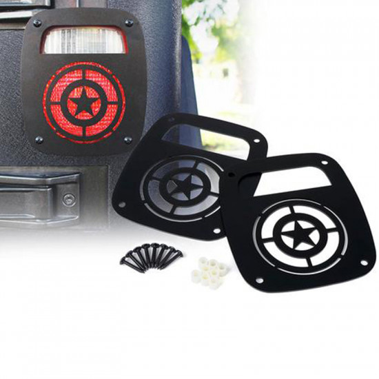 star black rear taillight cover for 1985 - 2006 jeep wrangler yj tj