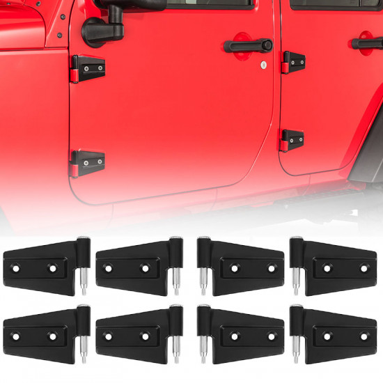 steel door hinges kit compatible with 2007-2018 jeep wrangler jk