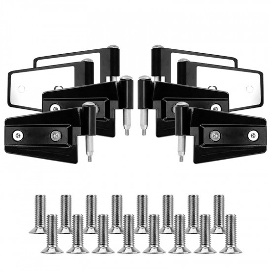 steel door hinges kit compatible with 2007-2018 jeep wrangler jk