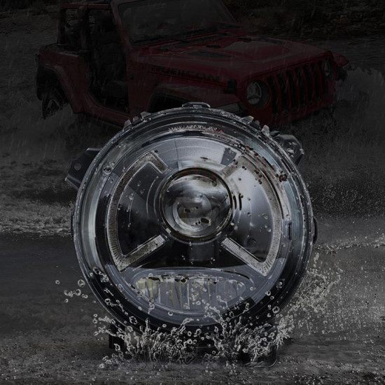 9" round dark bat series cree led headlights with drl for 2018+ jeep wrangler jl & gladiator jt