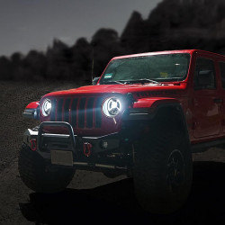 9" round dark bat series cree led headlights with drl for 2018+ jeep wrangler jl & gladiator jt