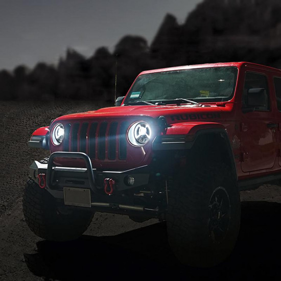 9" round dark bat series cree led headlights with drl for 2018+ jeep wrangler jl & gladiator jt