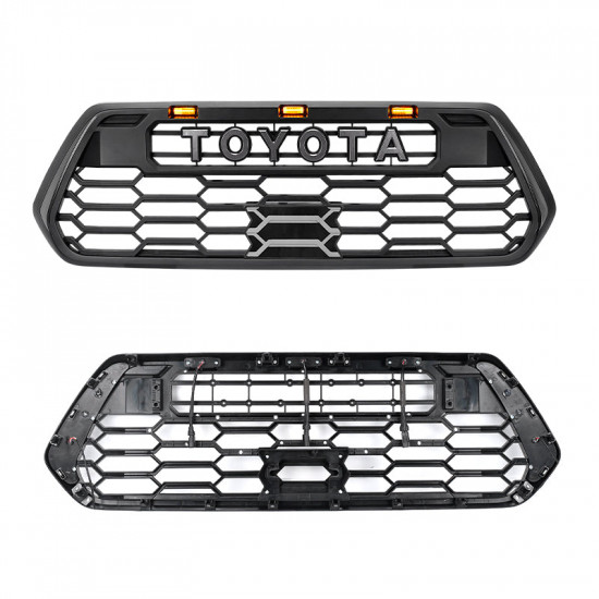 trd pro style grill with drl & turn signals for 2016-later toyota tacoma