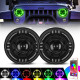 Tunnel Series 7" LED RGBW Headlights With Angel Eye Bluetooth Control For 1997-Later Jeep Wrangler