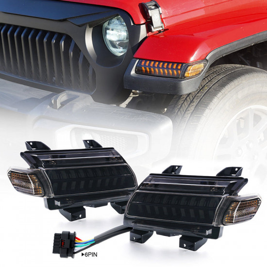 turn signal & daytime running light for 2018-later jeep wrangler jl/jlu gladiator jt