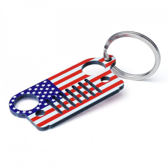 usa only u.s. flag jeep wrangler jk keychain