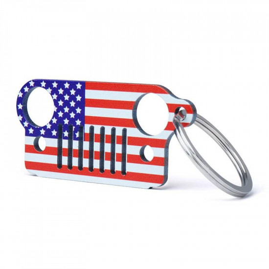 usa only u.s. flag jeep wrangler jk keychain