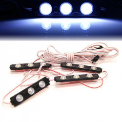 white 8 led rock light pods truck bed lighting kit w/ switch