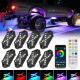 x style 8 pcs bluetooth rgb led rock lights for 1995-later toyota tacoma