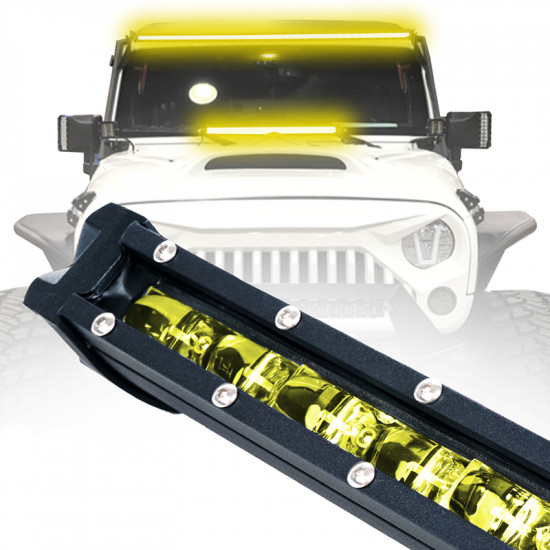 50'' yellow flood beam led light bar for jeep wrangler